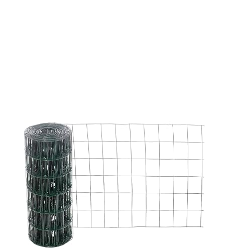 Garmix Gartenzaun Maschendraht Gitterzaun Wildzaun Schweißgitter Grün 25m 7,5x10cm 2,10mm (60 cm)