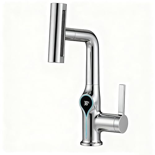 Grifo de lavabo para evitar quemaduras con sensor de temperatura y caño extensible 2