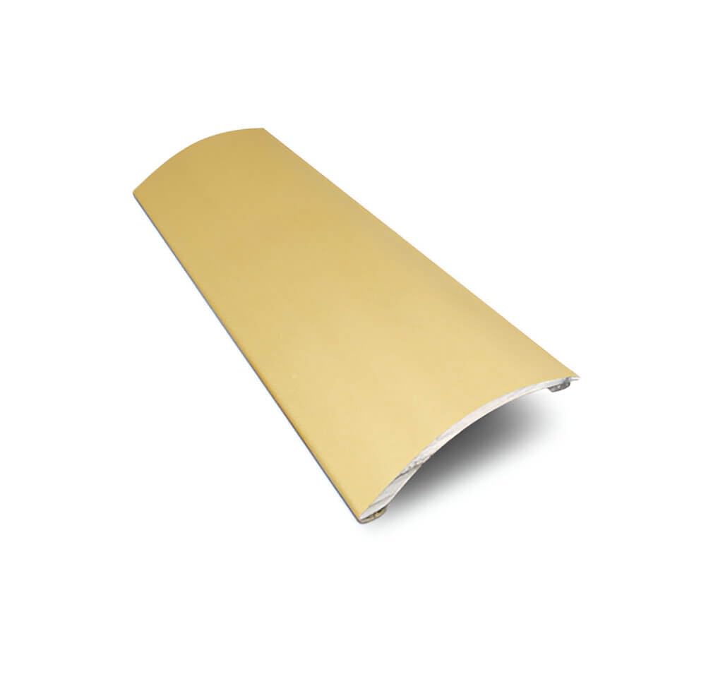 Express Nosings Self-Adhesive Aluminium Floor Transition Reducer Profile, 40mm Width, Max15mm Height Difference, No-Drill Installation, Matt Brass