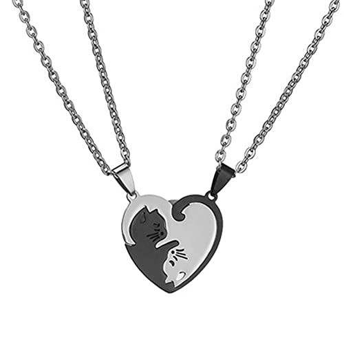 Dimensioni perfette: il ciondolo a forma di cuore misura lunghezza di 1 cm e larghezza di 2 cm, e la lunghezza della catena è di 40 cm + 5 cm