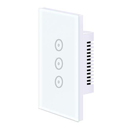 UseeLink ZigBee-Schalter, 3 Gang Smart Light Schalter, Kompatibel mit Alexa/Google Home, Verwendet mit TuYa ZigBee Hub, APP-Fernbedienung, Timing-Funktion, Sprachsteuerung (1 Pack) Cover