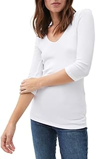 Michael Stars Damen Cari Shine V-Neck Tee 3/4 Ärmel, Weiss/opulenter Garten, Mittel