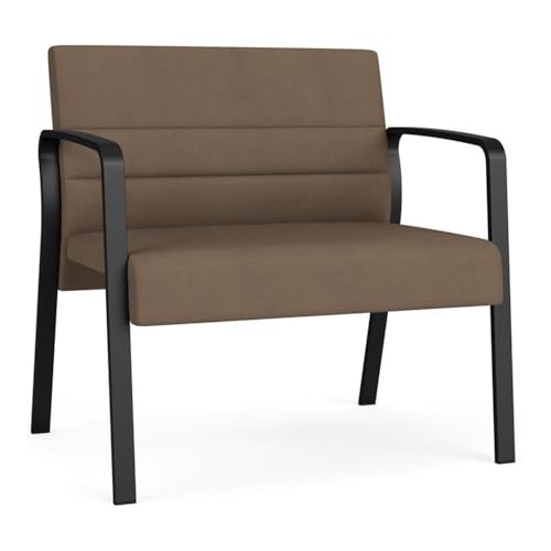 Lesro Waterfall Reception Waiting Room Healthcare Bariatic Chair/Black Steel/Brown
