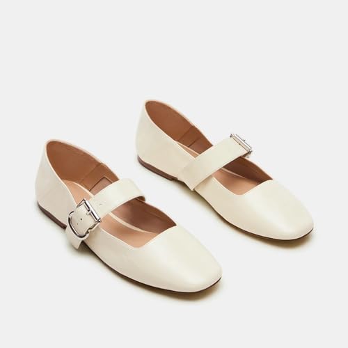 DOEYG Square Toe Mary Jane Ballet Flats Shoes for Women Dressy Casual Comfortable Low Heel Ballerina Shoes2