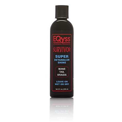 EQyss Survivor Equine Mane & Tail Detangler - Smooths Knots Tangles Mats for All Horses Ponies Mares Foals - Softens Coat Enhances Shine (8 oz)