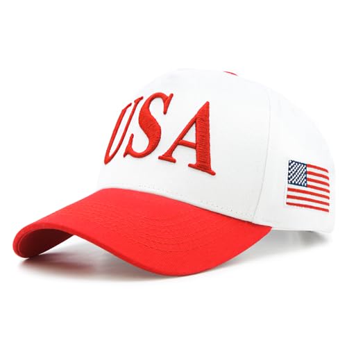 Image of USA Flag Hat for Men Women - 3D Embroidered Patriotic Baseball Cap, 4th of July, 250th