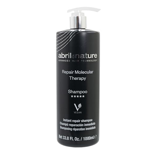 abril et nature - Champú Profesional Molecular Therapy - Cabellos Extremadamente Dañados, Castigados o Envejecidos - Reestructura, Repara y Rellena la Fibra Capilar - Pelo Sano y Fuerte - 1000 ml