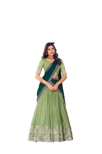 Indian Women's Designer Embroidery Work Bridal Lehenga Chaniya Choli Ready to Wear Party/Wedding Wear Lehenga.