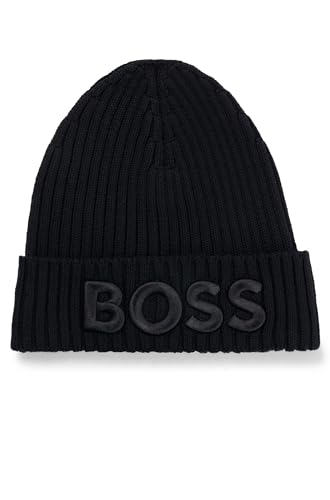 BOSS Tonal Logo Knit Hat, Black Crow, PCS.