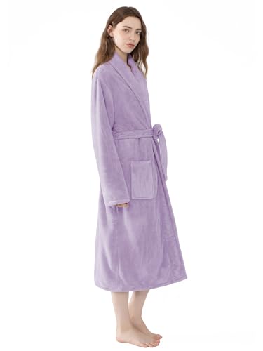 Image of Soft Robe For Women,Warm Plush Bath Robes Female,Spa Towel After Shower Lightweight Long Bathrobe