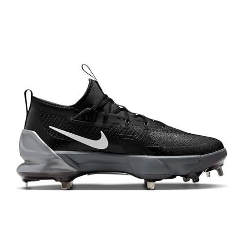 Nike Force Zoom Trout 9 Elite Baseball Cleats (FB2906-003, Black/Anthracite/White/Metallic Silver) Size 9