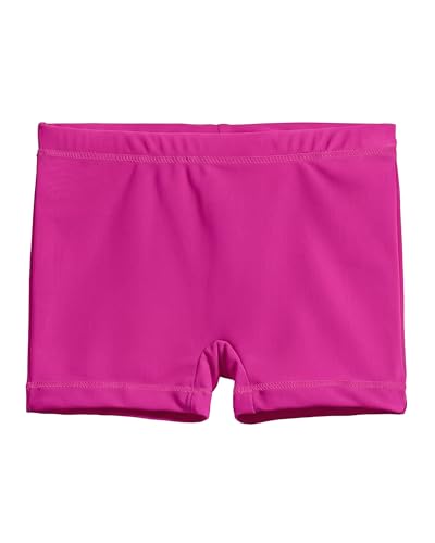 City Threads Girls Swim Shorts, UPF 50+ Swim Pants for Girls, Made in USA Swimsuit Shorts (Hot Pink w/Tonal Stitch, 12)