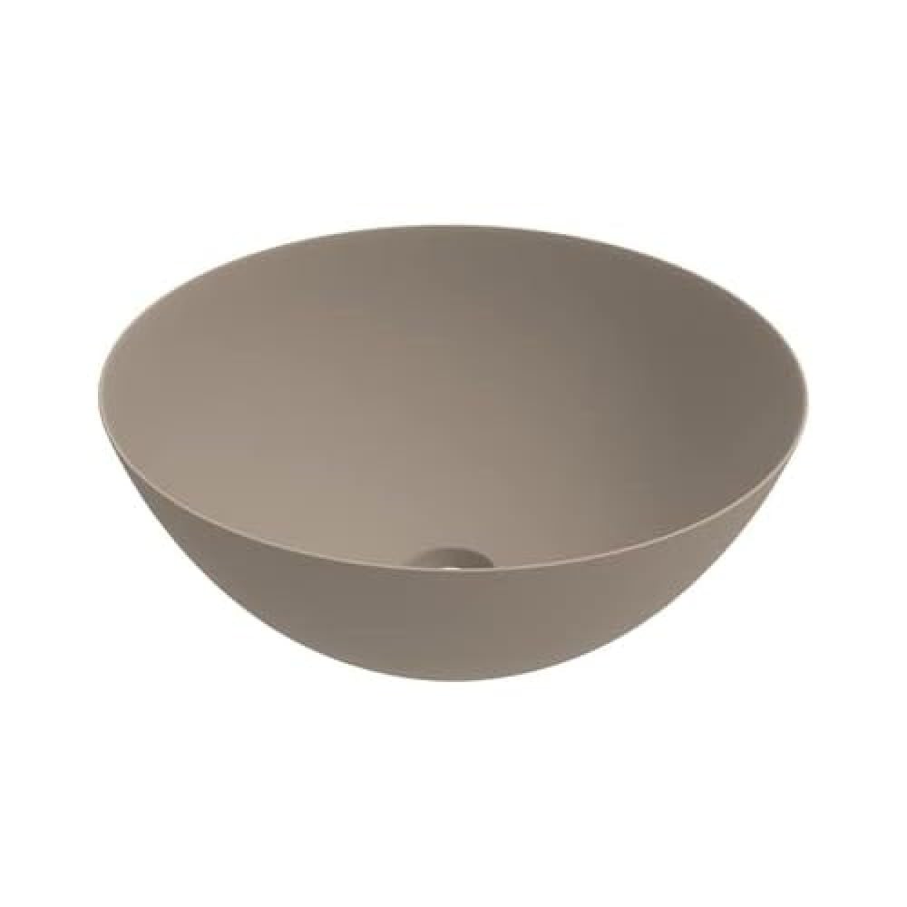 Lavabo circulaire en céramique vasque de salle de bain Cappuccino mat 416x155 mm sans trop-plein