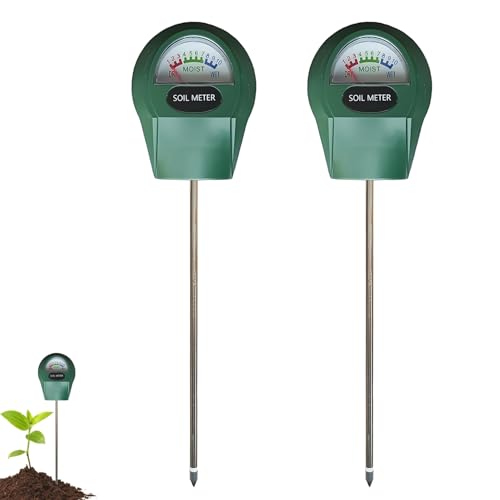 Soil Moisture Meter 2 Packs Plant Water Meter Moisture Meter for House Plants Soil Tester Test Kit Soil Hygrometer Sensor for Garden Lawn Farm No Battery Required