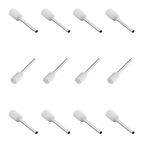 Jutagoss Crimp Pin Terminal,VE0512 Insulated Wire Ferrule Connectors for AWG22/0.5mm² White Wire Connector 1,000 Pcs