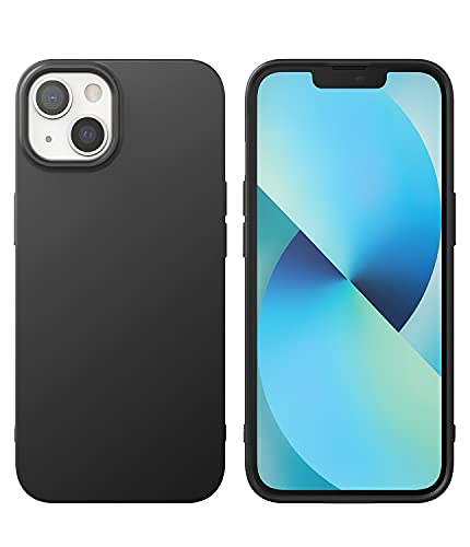 Ringke Coque Compatible avec iPhone 13 Mini [Air-S] Silicone Noir Revêtement Doux au Toucher Ultra Fine Mince Souple Légère TPU Étui 1.5mm Résistant à la Poussière - Black Cover