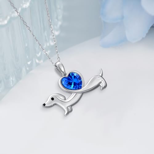 Dachshund Gifts Dachshund Necklace 925 Sterling Silver Dachshund Gifts for Women Birthstone Dachshund Jewelry Gifts for Women4