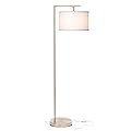 Brightech Montage Modern Floor lamp, LED Floor Lamp for Living Rooms & Offices - Tall Standing Lamp for Bedroom Reading - Corner Pole Lamp for Contemporary Home Decor - Satin Nickel
