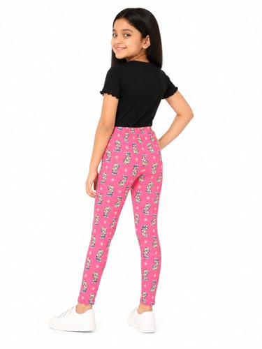 Image of BODYCARE Kids Girls Cotton Leggings | Soft Stretchable Pants, Playtime, Yoga & Casual Wear | Comfortable Elastic Waist Leggings for Toddler & Kids Girls