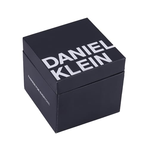 Image of Daniel Klein Analog Black Round Dial Silver Case Two Tone Silver Black Metal Strap Chronograph Water-Resistant Wrist Watch for Men Boys DK.1.14095-4