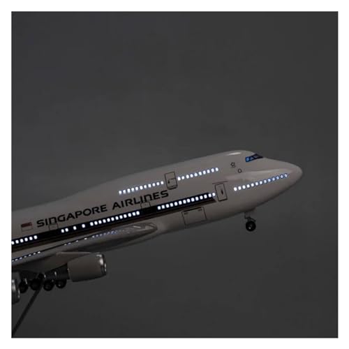 Modelo de avión B747 Singapore Airlines de resina a escala 1:160 con sistema de luz incorporado 4