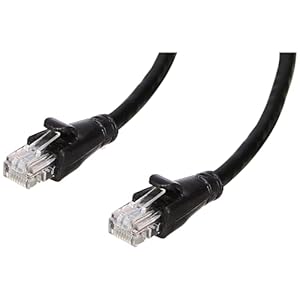 amazon basics RJ45 Cat-6 Ethernet Patch/LAN Cable for Personal Computer – 3 Feet (Black)