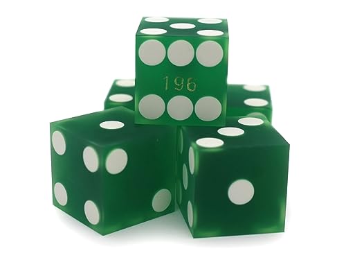 Dados de casino de 19 mm juego de 5 dados verde arena profesionales de CGS para craps
