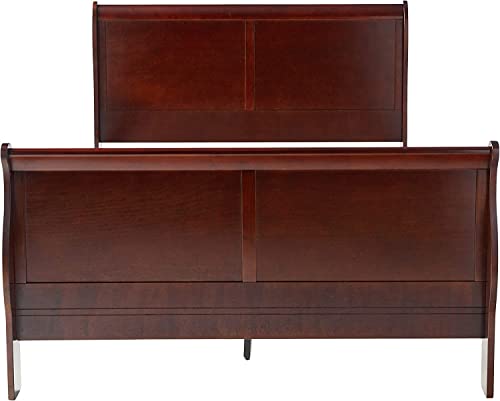 Bowery Hill Traditional Style Queen Sleigh Bed In Cherry | Kd Headboard, Footboard #TOP3