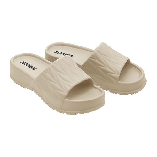 Image of DEBONGO Textured Comfortable Slider for Women | EVA Open Toe Sliders with Textured Upper and Cushioned Sole | Easy Slip-On Sandals for Relaxed Styling and Movement