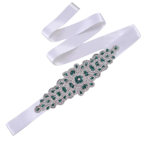 Women's Sequined Bridal Belt, 8-Rhinestone Party Dress Belt, Hand-Beaded Evening Accessory