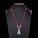 kelistom Buddha Pendant Necklace for Women Men Adjustable Red Rope Chain Necklace Green White Gold Buddha Head Good Luck and Protection (GUANYIN-green)