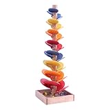 AmishToyBox.com Marble Tree Wooden Toy - CPSIA-Approved Child-Safe Finish - Pack of Marbles Included (Circus Splash)
