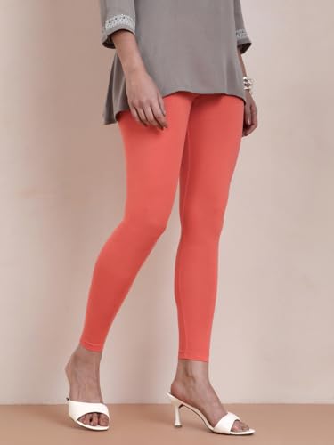 Image of TWIN BIRDS Super Stretchable Cotton Elasthane Fabric Ankle Length Leggings for Women