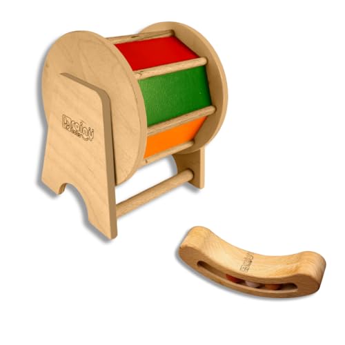Image of Rainbow Spinning Wheel & Banana Busy Beads Rattle Combo | Montessori-Inspired Toys | Promotes Gross Motor Skills, Color Recognition & Sensory Development | for Ages 3+ Months