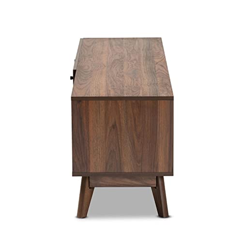 Baxton Studio Hartman Mid-Century Modern Walnut Brown Finished Wood Tv Stand #TOP3