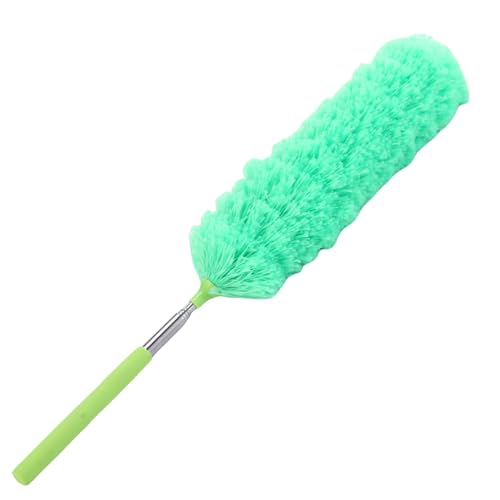 Cleaning Duster, 360° Rotating Flexible Microfiber Dusting Tool, Long Handle Extendable Cobweb, Feather Duster Retractable with Bendable Head, Extension Polle Ceiling Cleaner for Home Officce