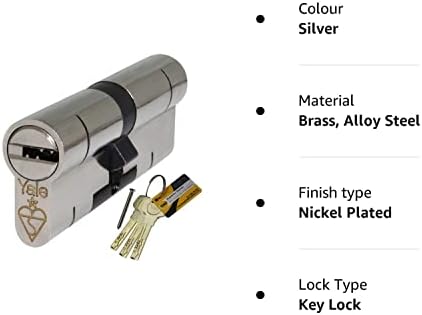 40/50 Nickel Yale Superior Euro Cylinder with 3 Keys Anti Snap/Bump/Pick/Drill/Pull High Security uPVC Composite Door Barrel Profile Lock