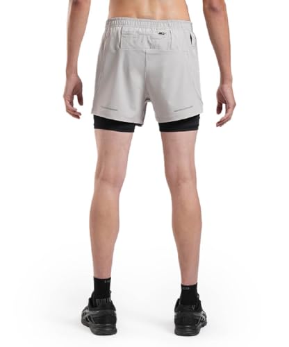 TEGO Men’s Pacer 5” Lined Shorts Gray Light Grey - Image 4