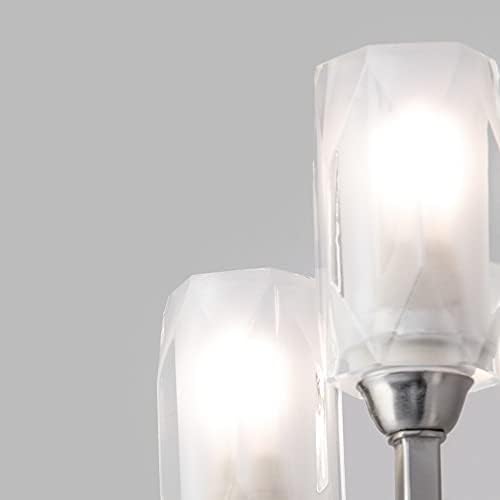 LITECRAFT Macti 2 Arm Wall Light with Pull Cord Switch & Cut Glass Shades Satin Nickel