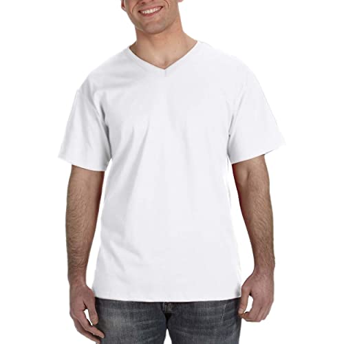 Fruit of the Loom Men's V-Neck Tee , White, Large(Pack of 5)3
