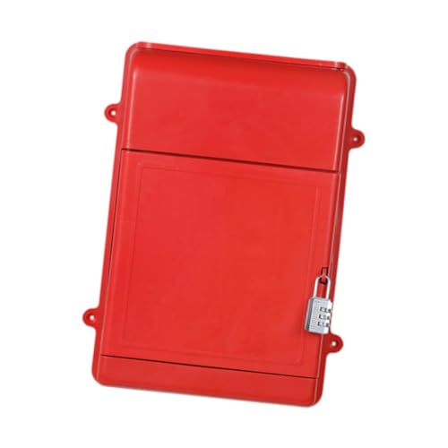 Yajuyi 壁掛けメールボックス 郵便ポスト 投票箱 封筒 書類 新聞を入れる軽量募金箱 コミュニティの壁, 赤