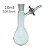 DADAKEWIN 10ml Reaction Flask Reaction Kettle Flasks Pear-Shaped Borosilicate 3.3 Glass with 24# Joint, PTEF Stopcock Customizable Lab Flasks Glassware (Size : 10ml/24#)
