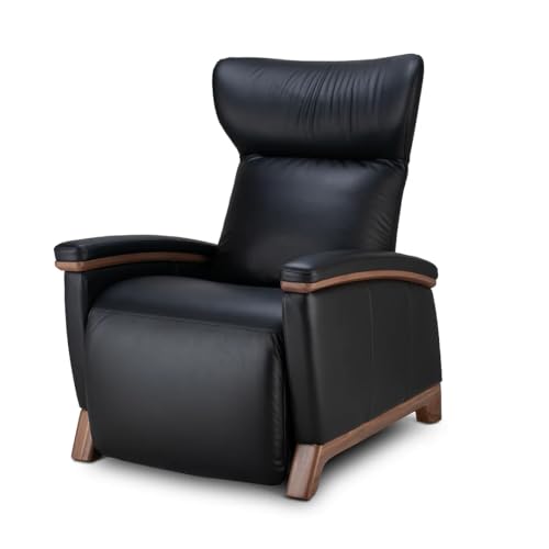 Svago Motion Mastery X2 Lounge Chair - Zero Gravity Recliner with Heat and Massage (Carbon Leather & Natural Wood)