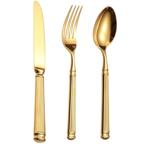Tsffae Juego De Cubiertos De Acero Inoxidable con De Columna Romana, Juego De Vajilla con Cuchillo, Tenedor Y Cuchara para Carne.