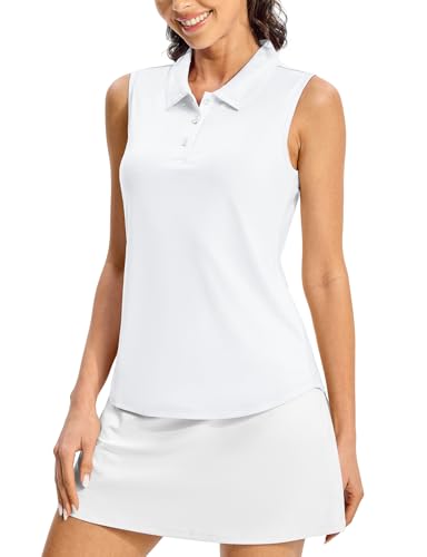 BGOWATU Women's Golf Shirts Sleeveless Polo Shirts Collared 3 Buttons Tennis Tank Tops UV Protection Quick Dry3