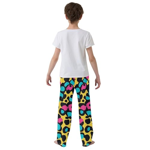 Boys' Pants Colorful Leopard Print Cheetah Spot Long Bottoms Jogger Pants Elastic Waist Trousers with Pockets S-XL3