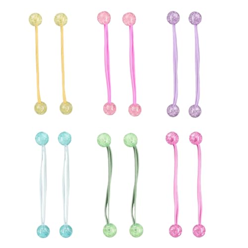 12 Stück Acrylkugel kinder haargummi Doppelbälle Elastische Pferdeschwanz - Bunte Doppelbälle Elastische Pferdeschwanzhalter, Ideal für Alltag und Festlichkeiten, Langlebig und Stilvoll