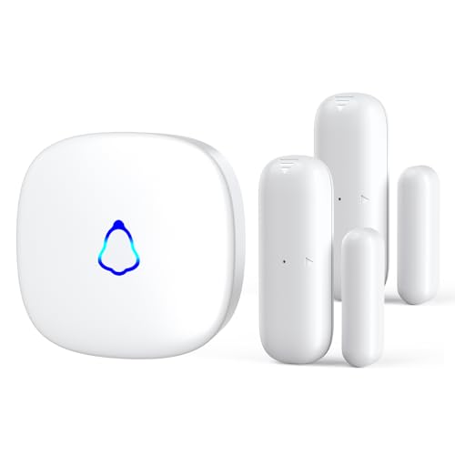 METAK Door Chime, Wireless Door Open Contact Sensor Alarm with 500 FT Range, 58 Chimes and 5 Volume Levels for Business/Store/Home/Office When Entering, 2 Transmitters + 1 Plug-in Receiver