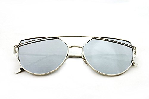 Newbee Fashion - "Clarkson" Geometric Ultra Premium Brushed Aluminum Flash Sunglasses2