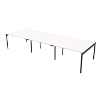 Amazon | 家具のAKIRA フリーアドレスデスク ホワイト 幅300cm 奥行